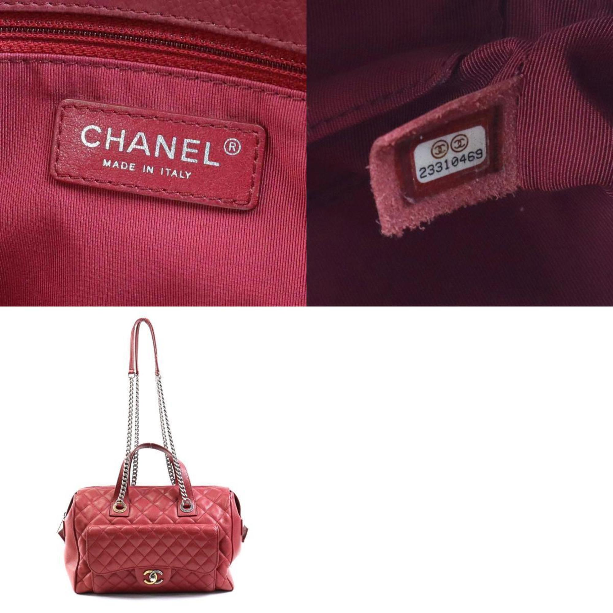 Chanel Women's Caviar Leather Handbag,Shoulder Bag Burgundy