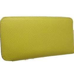 HERMES Azap Silk-in Long Wallet Vaux Epson Yellow 083143