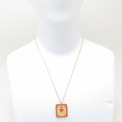 HERMES As de Cour PM Pendant Necklace Heart Z Engraved 2021 Vaux Swift x GP Orange Gold 198580