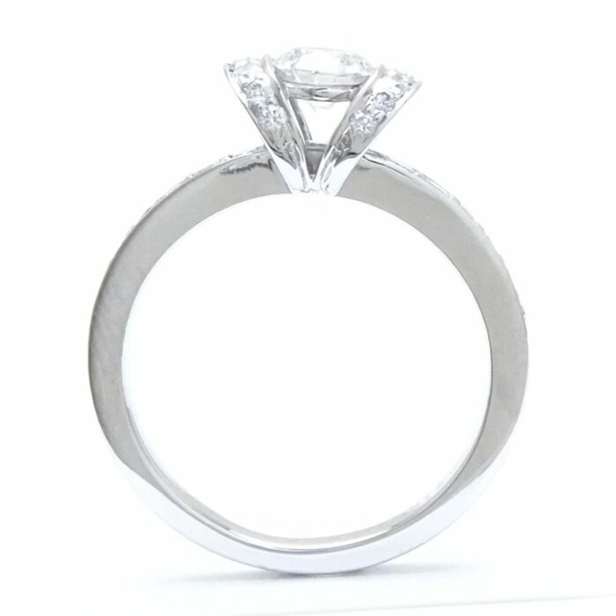 TIFFANY&Co. Tiffany ribbon ring single diamond 0.41ct Pt950 platinum 290907