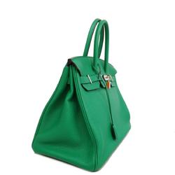 Hermes Handbag Birkin Verso 35 A Stamp Taurillon Clemence Vert Vertigo Fonce Ladies