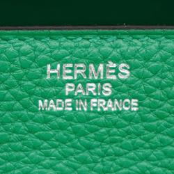 Hermes Handbag Birkin Verso 35 A Stamp Taurillon Clemence Vert Vertigo Fonce Ladies