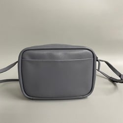 BALENCIAGA Leather Shoulder Bag Sacoche Crossbody Gray 66541