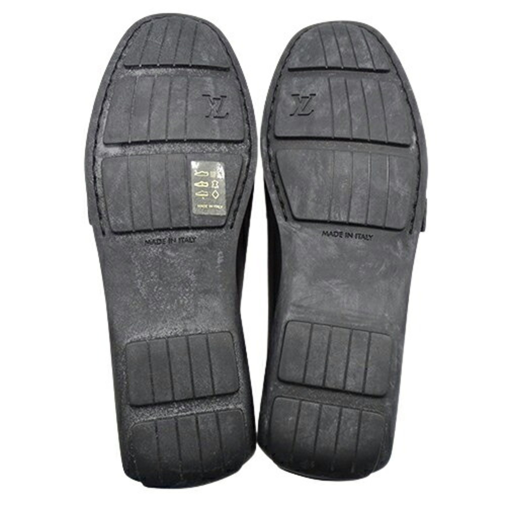 LOUIS VUITTON Shoes Women's Brand Driving Monogram Mini Leather Canvas Black 34 1/2 Approx. 21.5cm