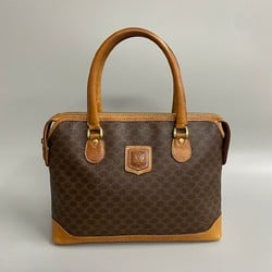 CELINE Macadam Blason Triomphe Leather Handbag Boston Bag Brown 53674