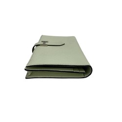 HERMES Bear Souffle Epson Leather Bifold Long Wallet Light Green 28808