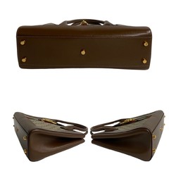 GUCCI Gucci Sherry Line Jackie Hardware Leather 2way Handbag Tote Bag Shoulder Brown 82766