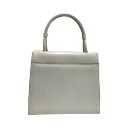 LOEWE Leather Anagram Handbag Tote Bag White 16891