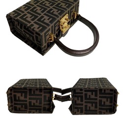 FENDI Zucca FF Canvas Leather 2way Handbag Shoulder Bag Brown 27101