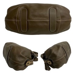 LOEWE Anagram Metal Fittings Leather Stitch Handbag Tote Bag Boston Brown 26241
