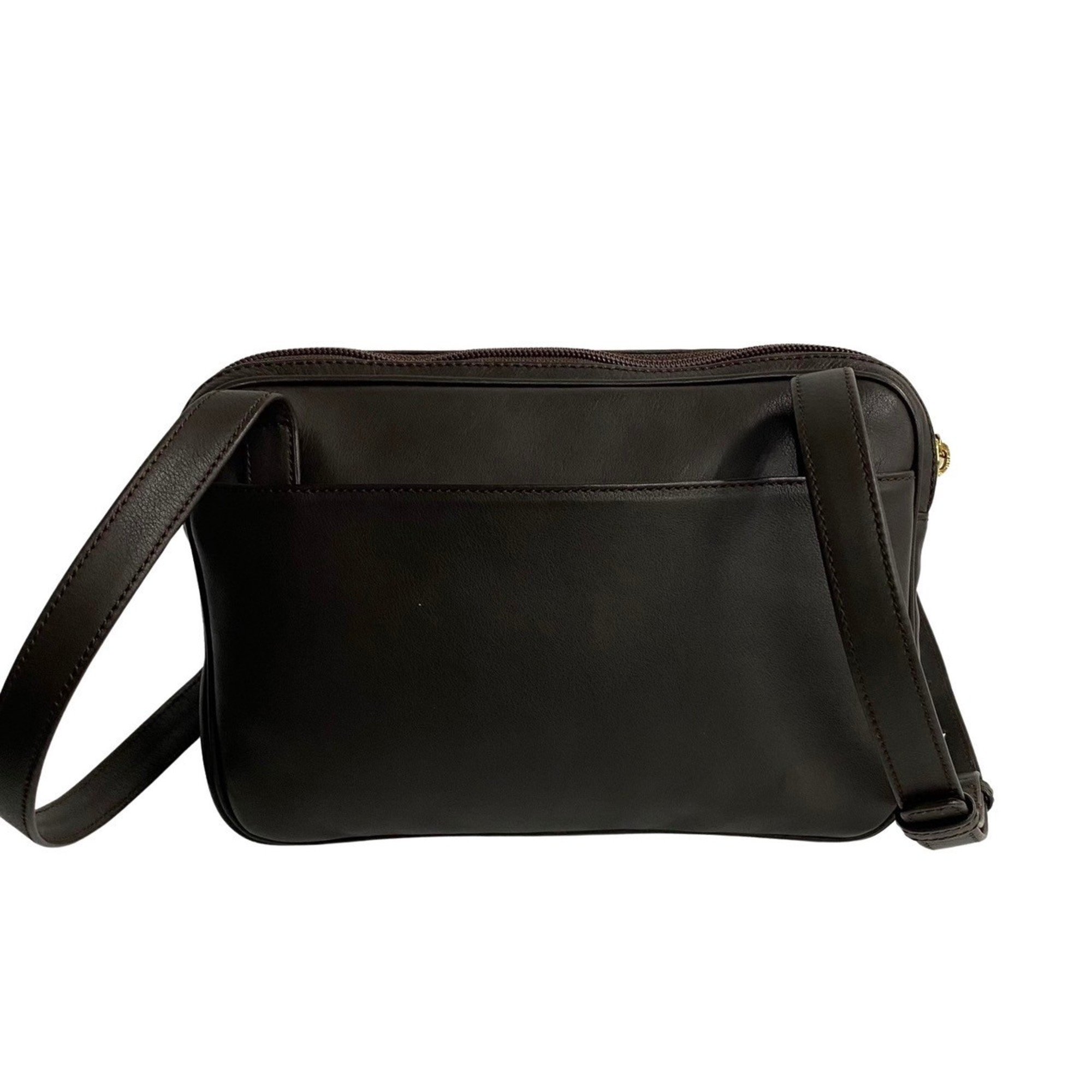 LOEWE Anagram Leather Suede Shoulder Bag Pochette Brown 3mnj1449-10