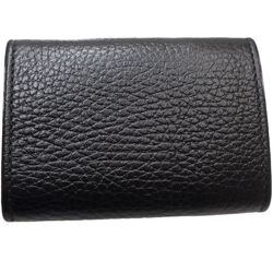 GUCCI Double G Wallet 735212 Trifold Leather Black 083672