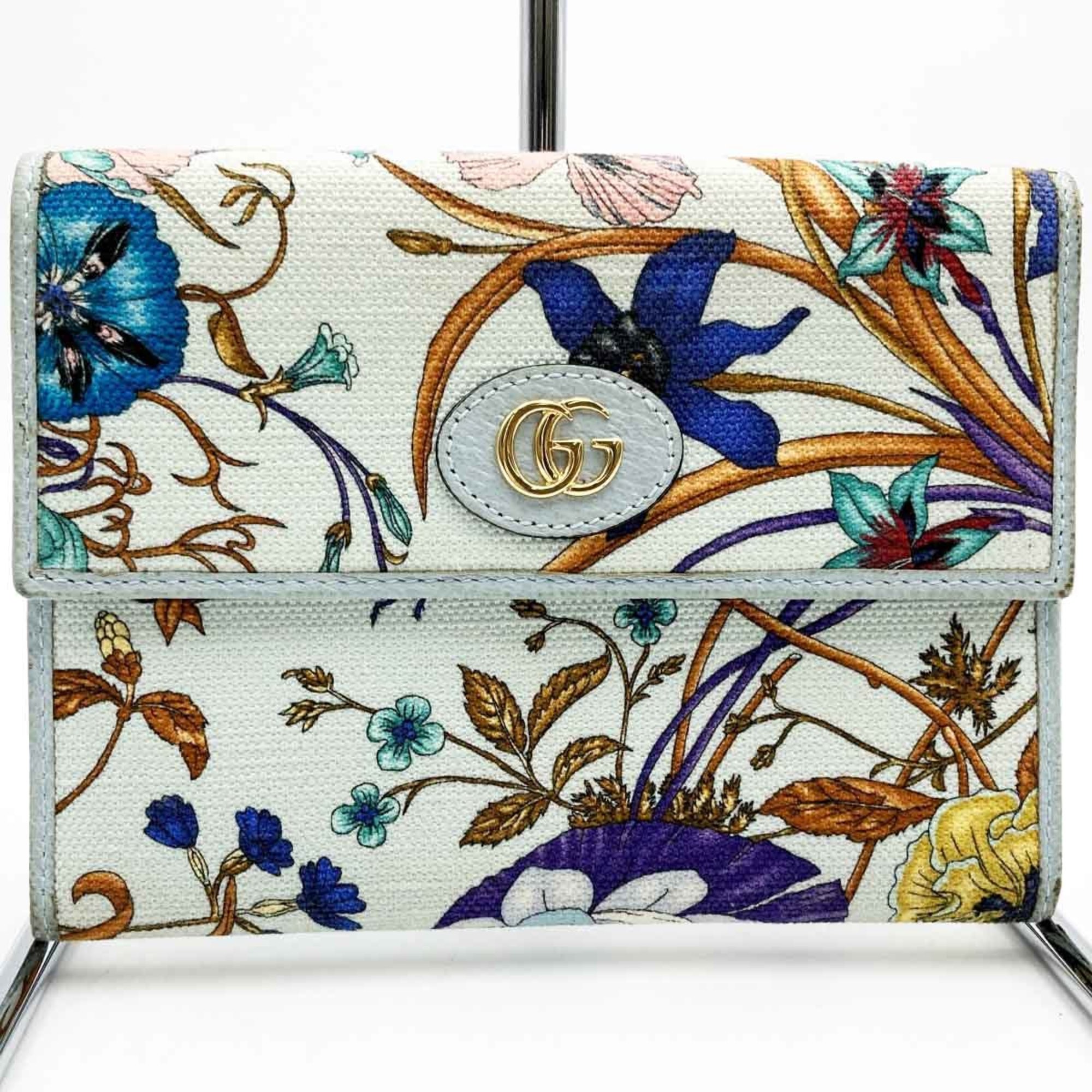 GUCCI Gucci Document Case Flora Limited Edition Pouch Wallet Blue Canvas Women's Accessories 577350 ITX9XFUMEF1W