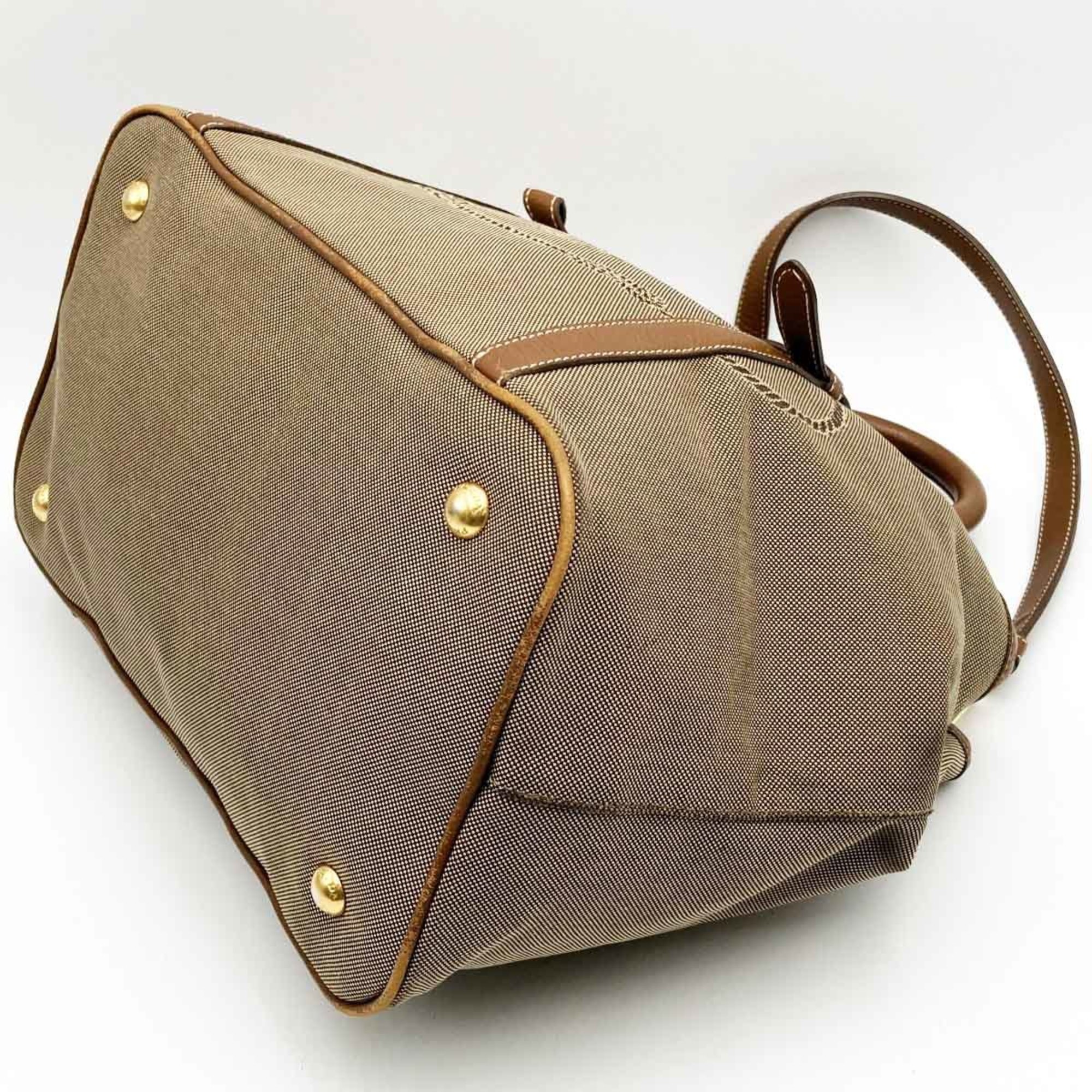 PRADA Jacquard Shoulder Bag Handbag Brown Canvas Ladies Men ITOYEITD6Q88