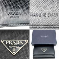 PRADA Prada Key Case Keychain 6 Row Triangle Black Leather Women's Men's Fashion Accessories ITA69BHL297K
