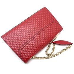 GUCCI Emily MM Shoulder Bag Guccisima Leather Red x Gold Hardware 350064