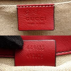 GUCCI Emily MM Shoulder Bag Guccisima Leather Red x Gold Hardware 350064