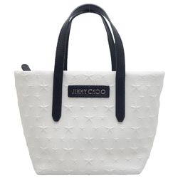 Jimmy Choo Embossed Star Mini Sara Handbag Leather White Black 450051