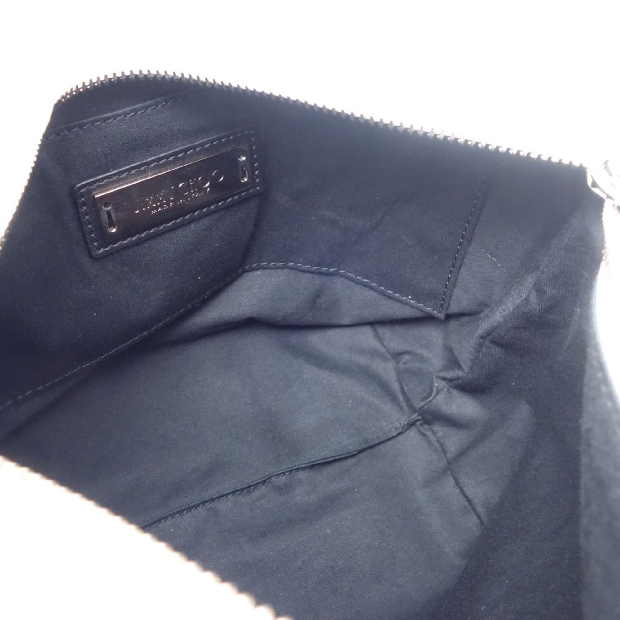 Jimmy Choo Embossed Star Mini Sara Handbag Leather White Black 450051
