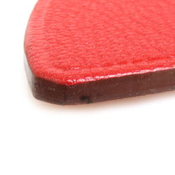 HERMES Charm Leather/Silk Red/Orange Unisex