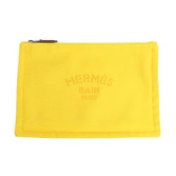 Hermes HERMES Pouch Multi Case BAIN Cotton Yellow Unisex