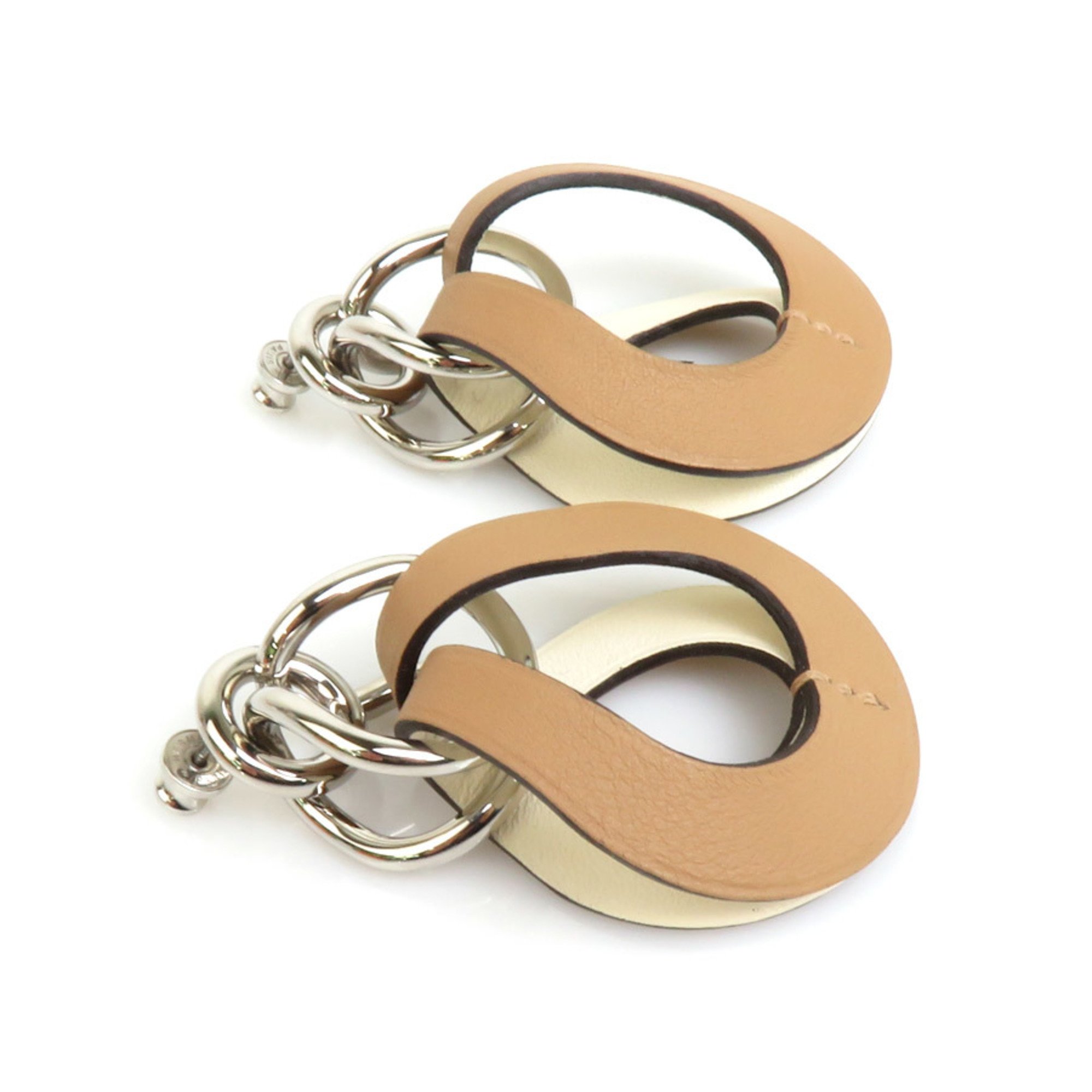 HERMES Earrings Villevoordt GM Vaux Swift Chai Ladies