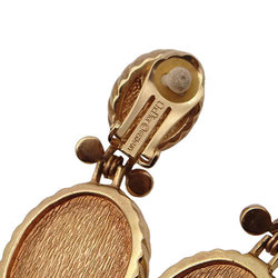 Christian Dior Dior Earrings Women's Brand Round Pearl Transparent Stone Gold