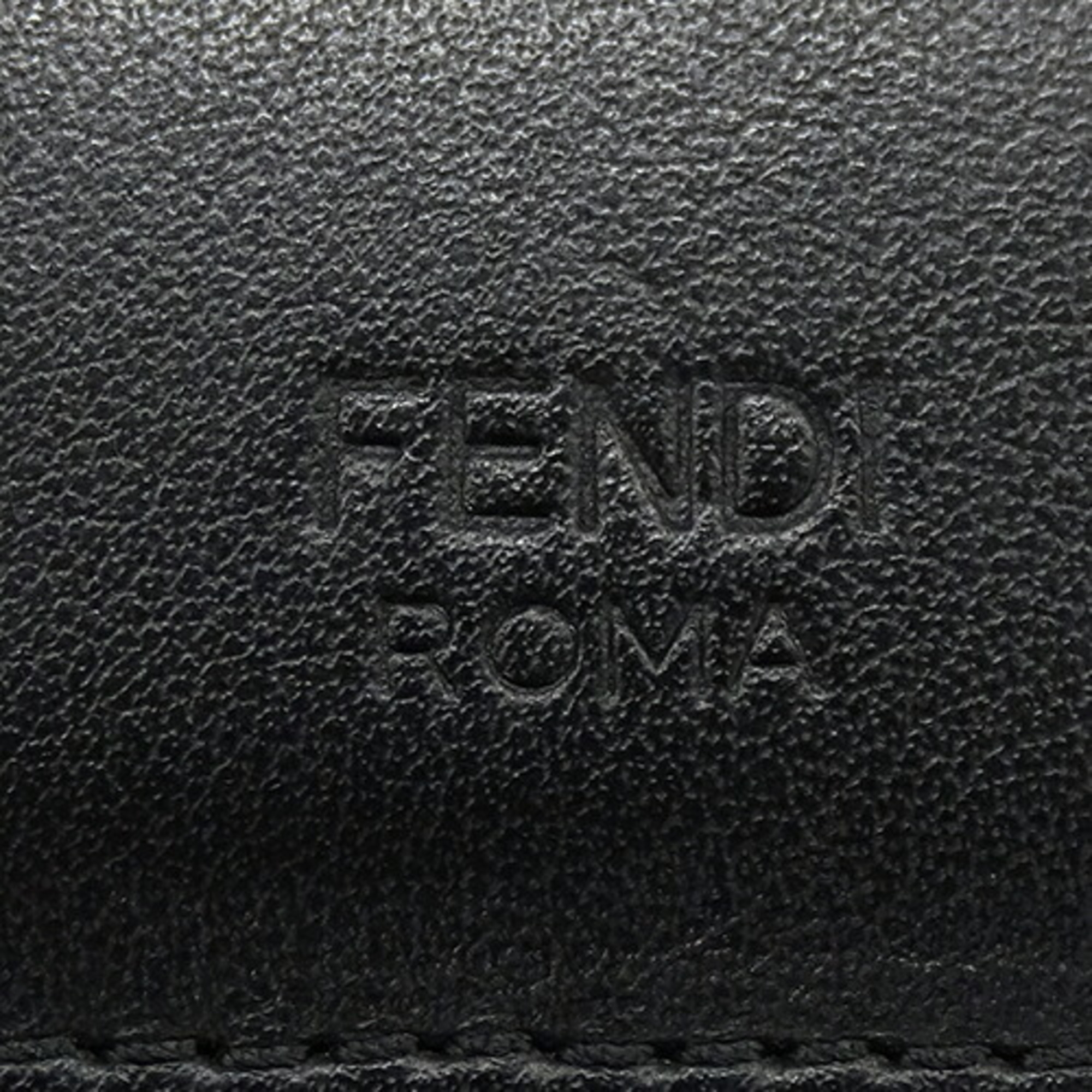 FENDI Wallet Women's Men's Brand Bifold Leather Monster Black Red 7M0169 No Coin Purse