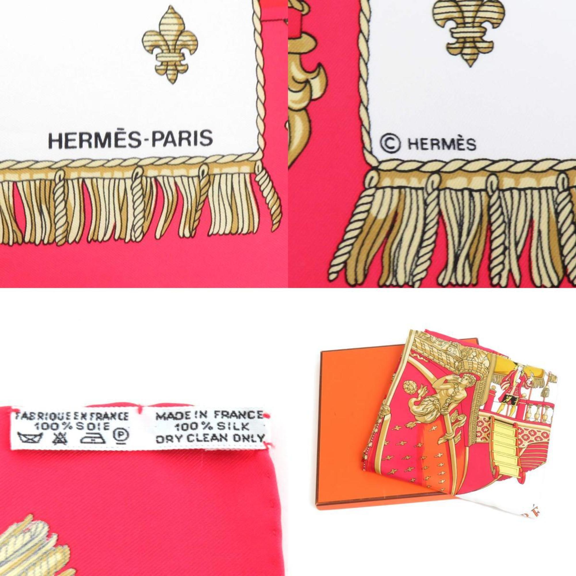 HERMES Scarf Muffler Carre90 Silk Red/Multicolor Women's