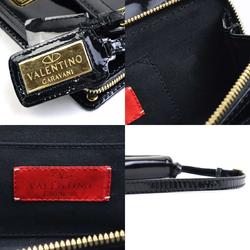 Valentino Garavani Shoulder Bag Patent Leather Black Women's