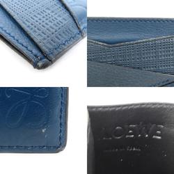 LOEWE Card Case Business Holder Anagram Leather Navy Unisex