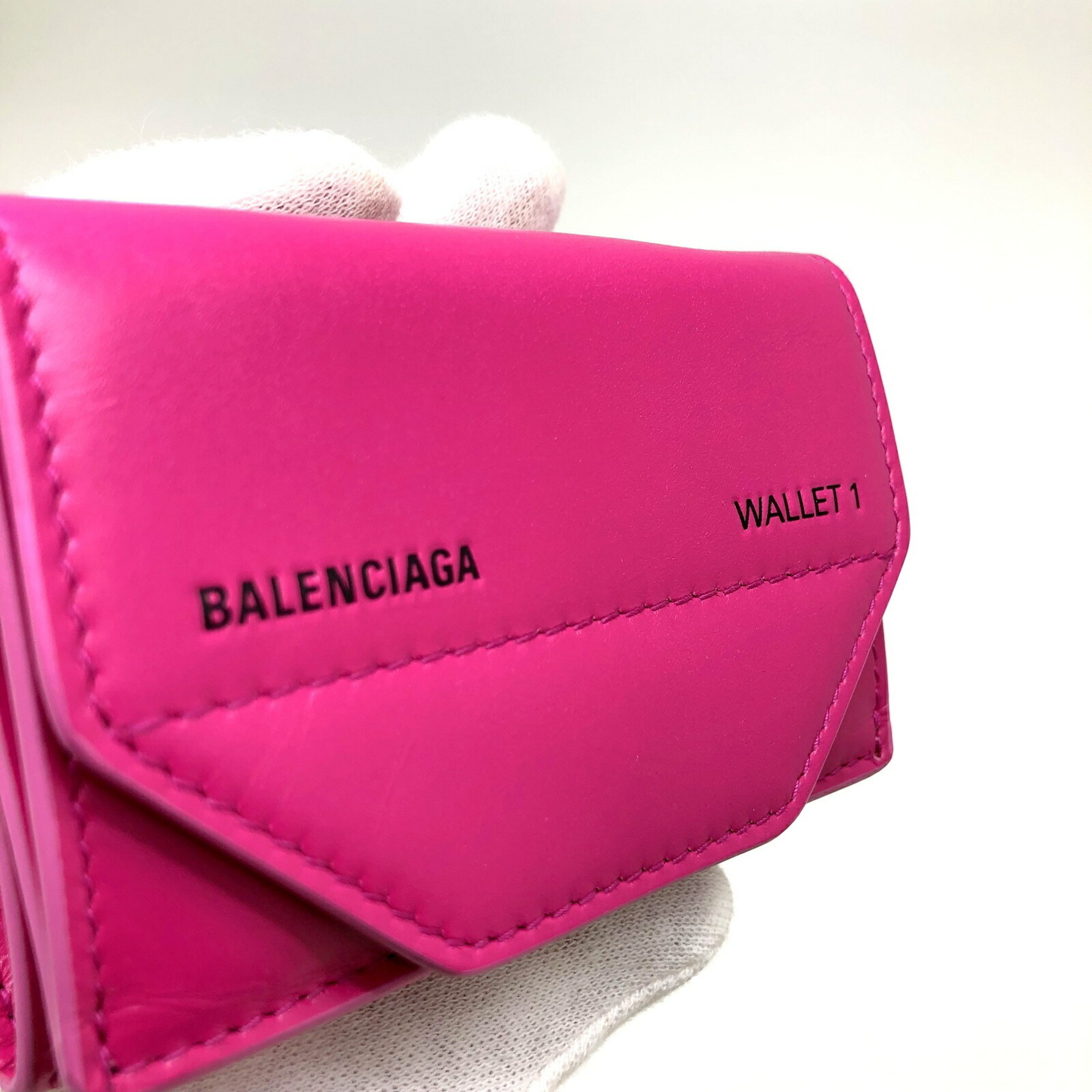 BALENCIAGA Compact Wallet 529098 0ST2N 5560 Trifold Leather Pink Ladies ITP2DDKR7BSO RM4505D