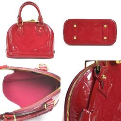 LOUIS VUITTON Handbag Crossbody Shoulder Bag Monogram Vernis Alma BB Patent Leather Magenta Gold Women's M91771