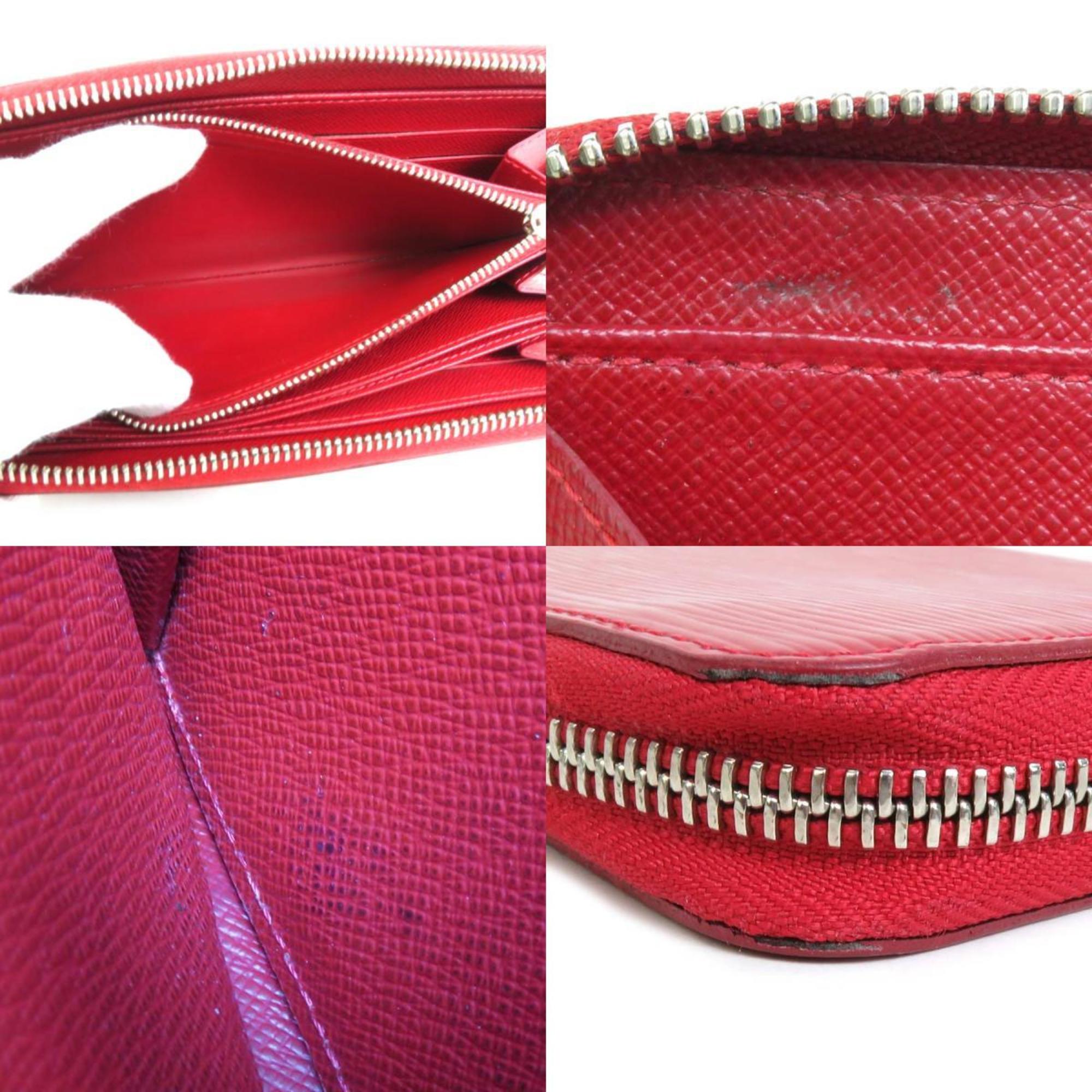 LOUIS VUITTON Round Zipper Long Wallet Epi Zippy Leather Castilian Red Unisex M60718