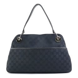 GUCCI Shoulder Bag GG Canvas/Leather Black Ladies 121023