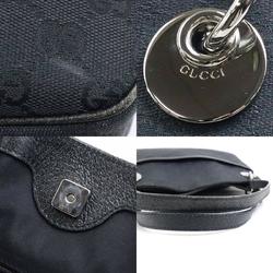 GUCCI Shoulder Bag GG Canvas/Leather Black Ladies 121023