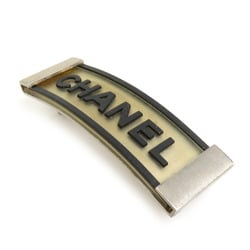 CHANEL Valletta Logo Metal/Rubber Silver/Black Ladies