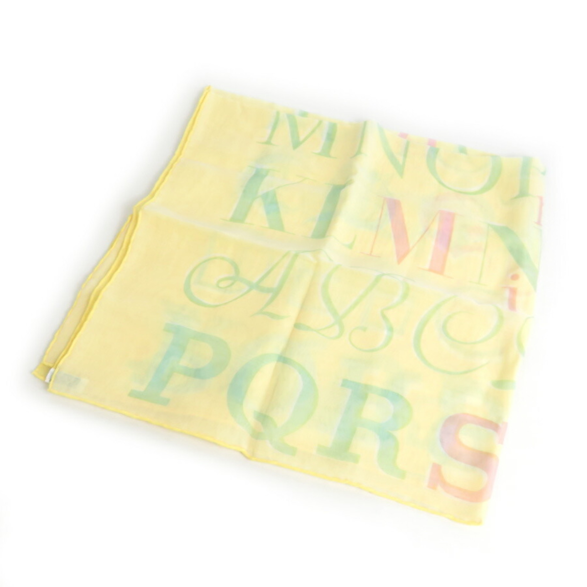 HERMES scarf muffler silk yellow/multicolor ladies