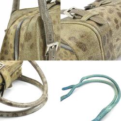LOEWE Handbag Senda Leather Beige/Brown/Gray Silver Ladies