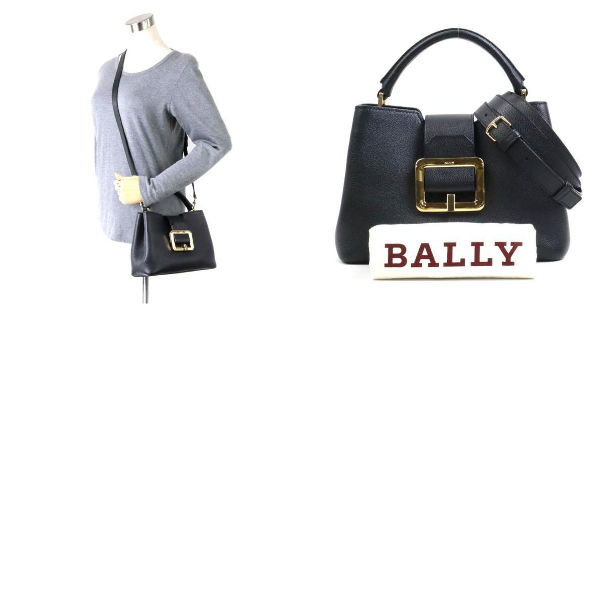 BALLY Handbag Crossbody Shoulder Bag JORAH Leather Black Ladies