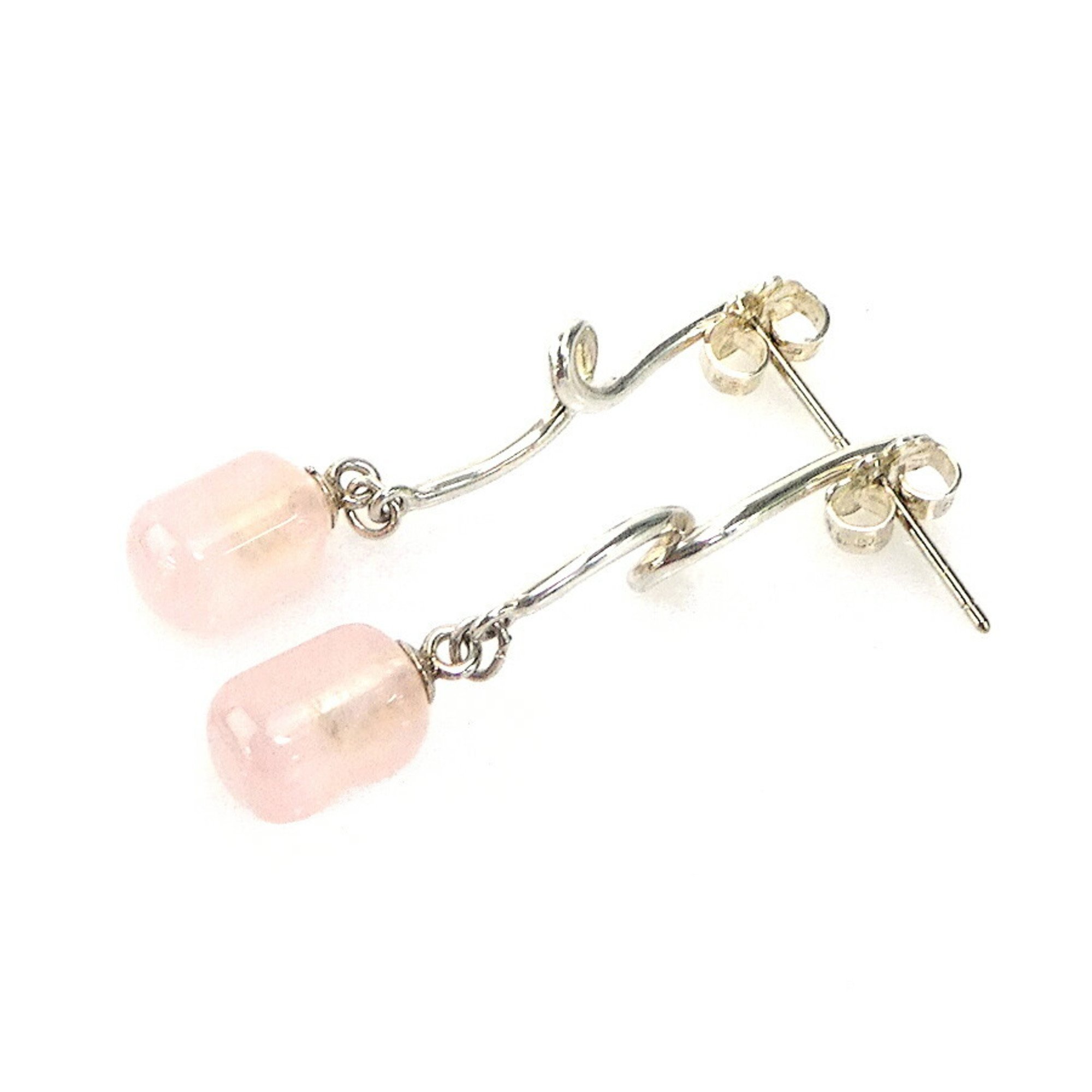 Tiffany TIFFANY&Co. Earrings Silver 925/Rose Quartz x Pink Women's