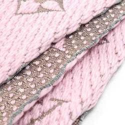 LOUIS VUITTON Muffler Escharp Logomania Shine Wool/Silk Pink x Silver Women's M70466