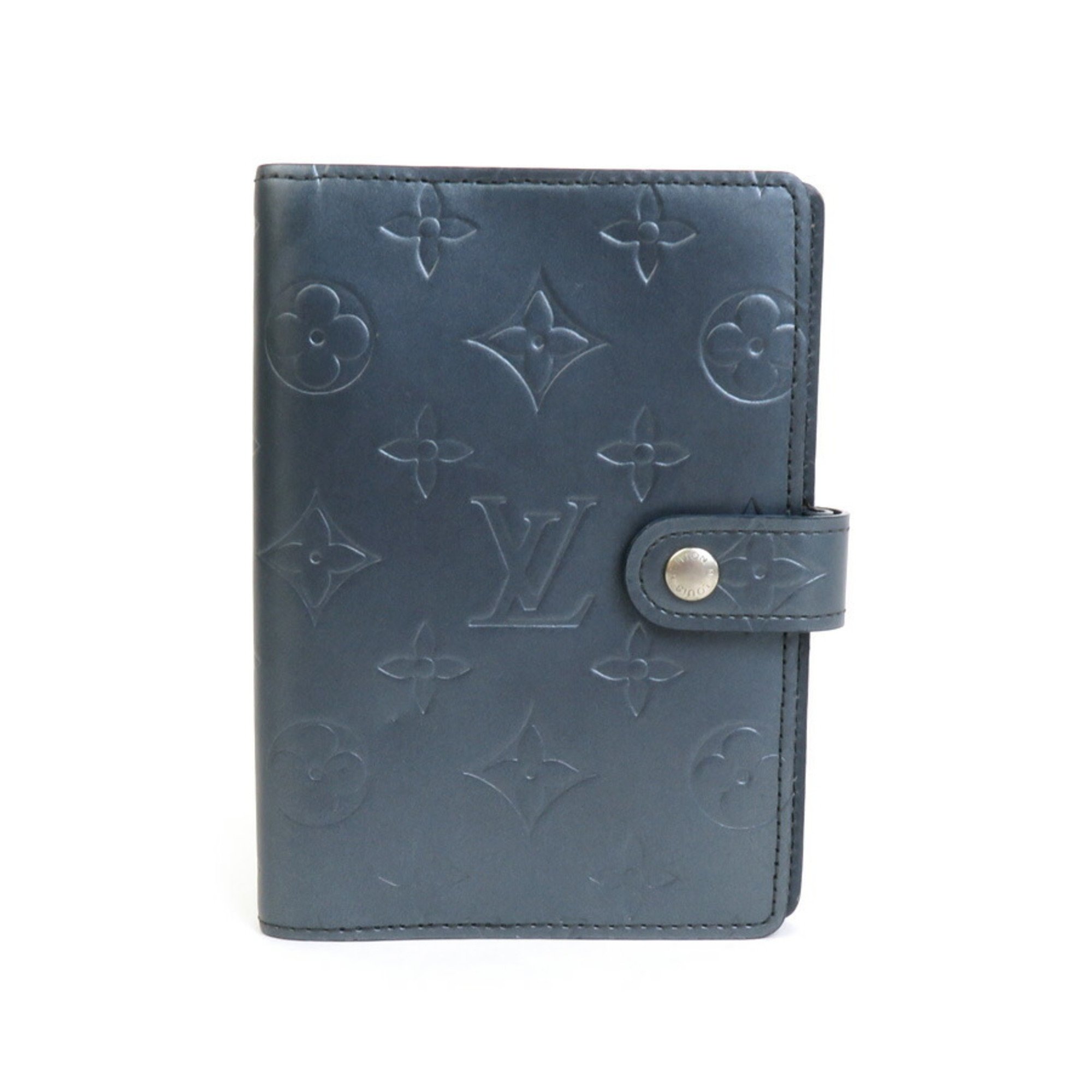 LOUIS VUITTON Notebook Cover Monogram Matte Agenda PM Navy Unisex