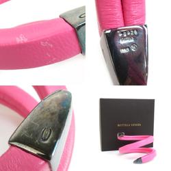Bottega Veneta BOTTEGA VENETA Bangle Bracelet Leather/Silver 925 Pink/Gunmetal Women's
