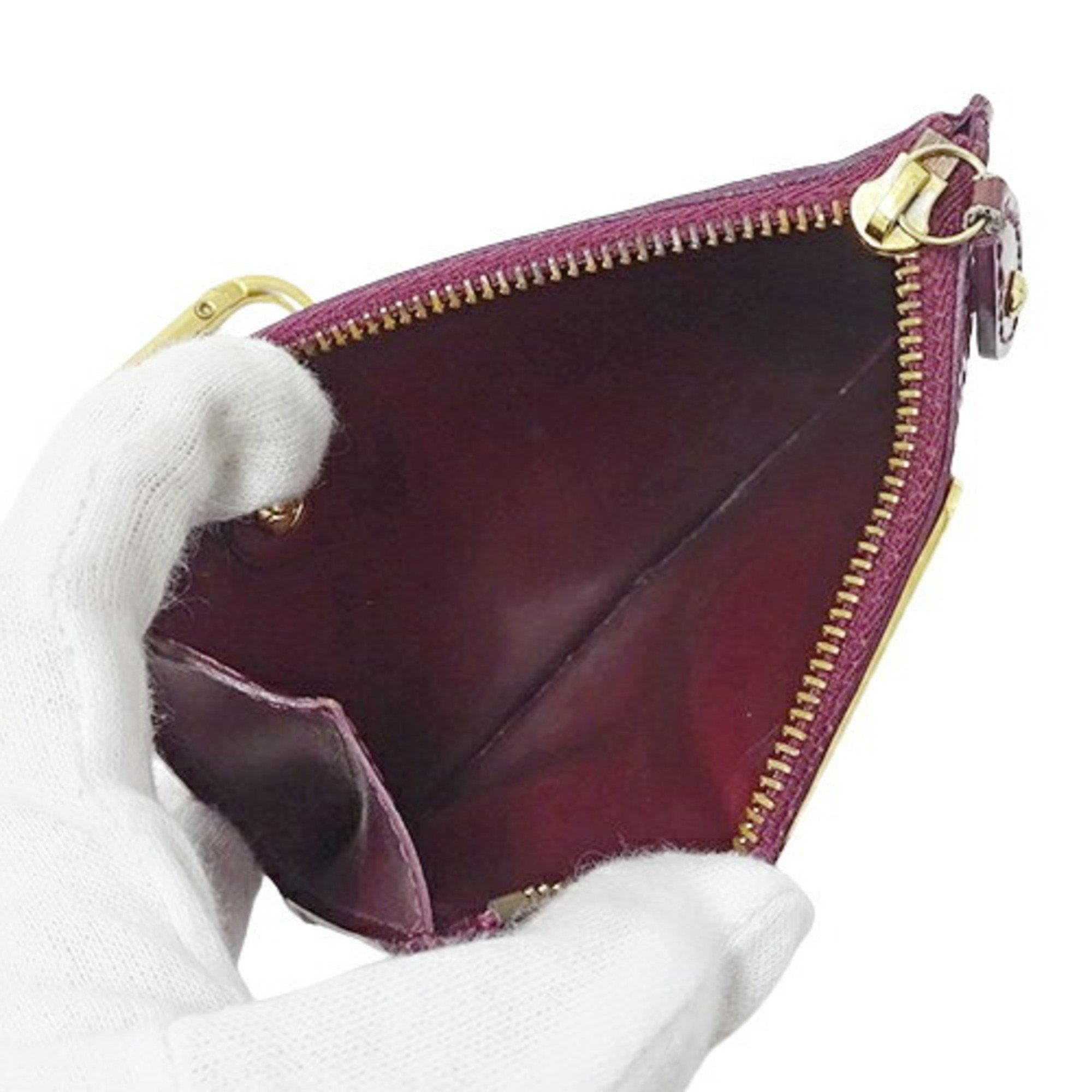 LOUIS VUITTON Wallet Monogram Vernis Ladies Brand Coin Case Purse Pochette Cle Violette M93560 Purple