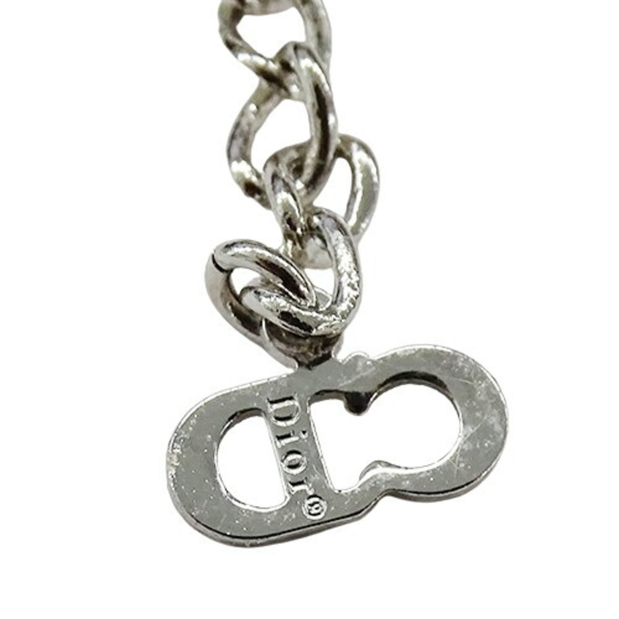 Christian Dior Necklace Women's Brand Heart Silver