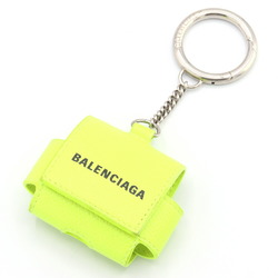 Balenciaga Earphone Case AirPods Pro 655679 Neon Yellow Leather Key Ring Bag Charm Men Women Apple BALENCIAGA