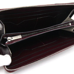 Valextra Round Long Wallet Bordeaux Leather Red Women's