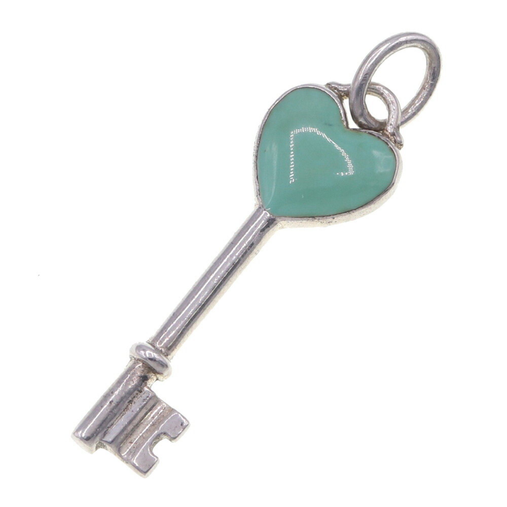 Tiffany Pendant Top Heart Key SV Sterling Silver 925 Enamel Women's Necklace Charm Blue TIFFANY&Co.