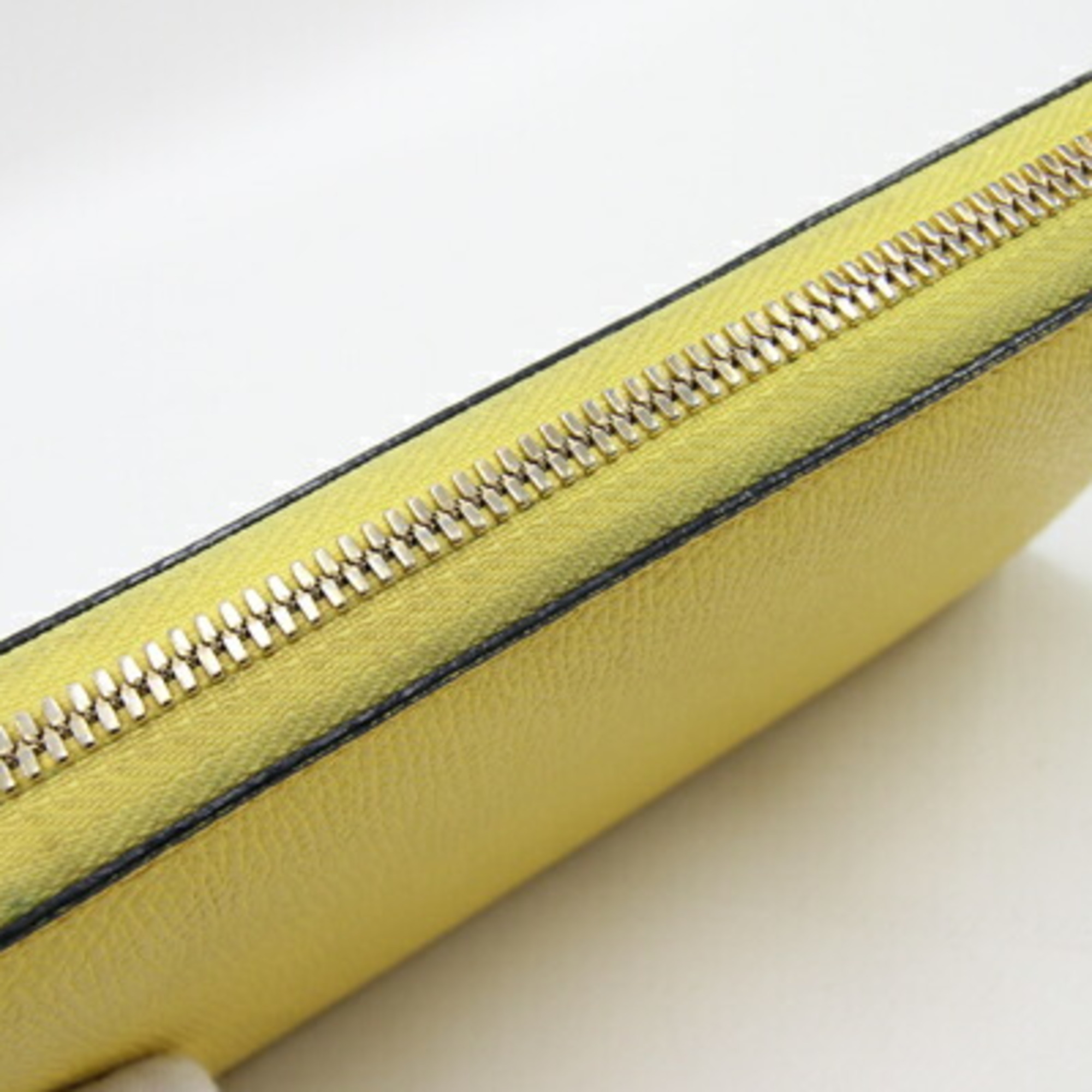Valextra L-shaped long wallet L zipper purse V9L24-028 Yellow Leather Women's